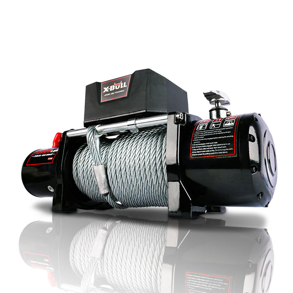 X-BULL 12V waterproof Steel Cable Electric Winch 12000 lb Load Capacity for Truck UTV; ATU; SUV; Car with Corded Control