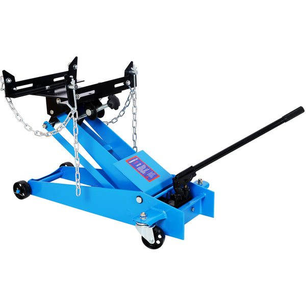 Hydraulic transmission service jack; flloor jack 1/2ton capacity 1000lb; low profile blue