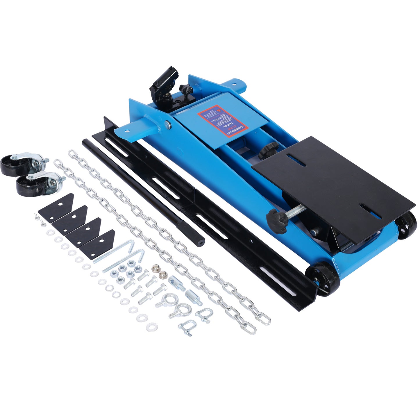 Hydraulic transmission service jack; flloor jack 1/2ton capacity 1000lb; low profile blue