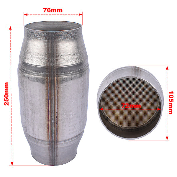 Universal Catalytic Converter Round Spun 3" Inlet/Outlet Diameter High Flow 59959 54959