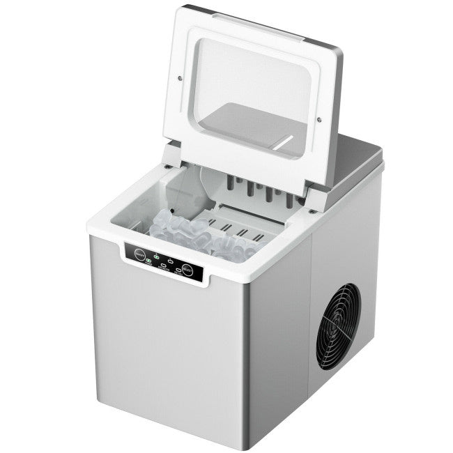 26Lbs/24H Portable Ice Maker Machine with Scoop and Basket