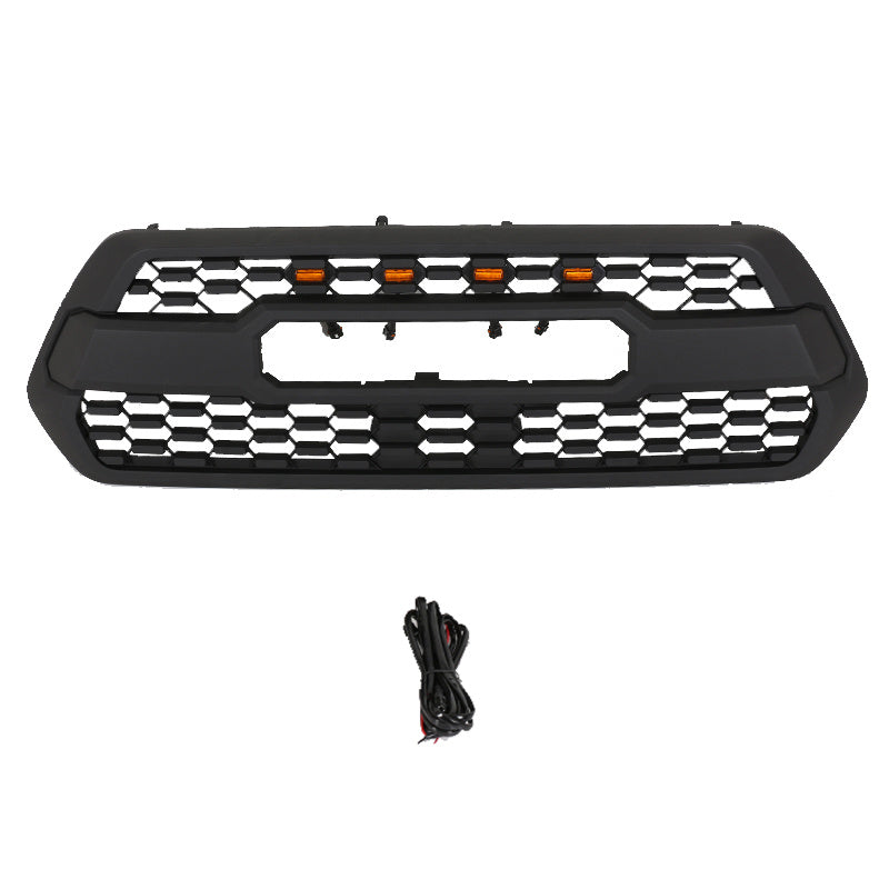 Black Front Grille Grill Fit For TOYOTA TACOMA TRD 2016-2019 With LED LIGHT