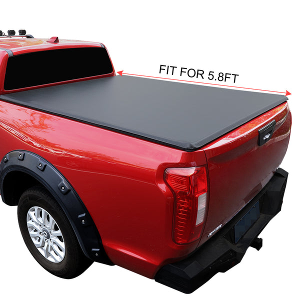 5.8' Bed Soft Roll-Up Tonneau Cover For 16-21 Toyota Tacoma  Pickup Truck XH