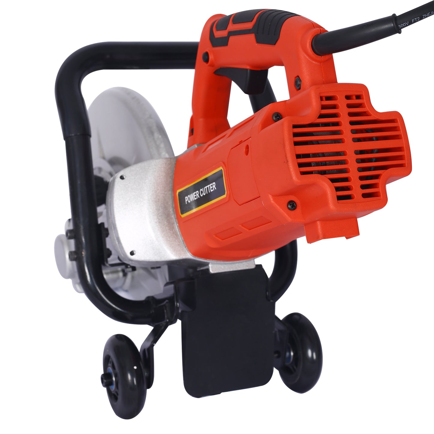 Electric 14&quot; Cut Off Saw Wet/Dry Concrete Saw Cutter Guide Roller with Water Line Attachment 3000w without blade