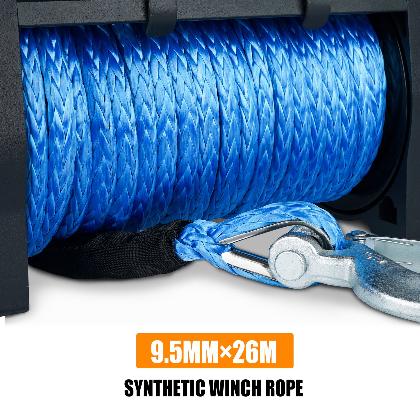 MN Electric Winch 12V 12000LBS Synthetic Rope Jeep Towing Truck Off-Road 4WD