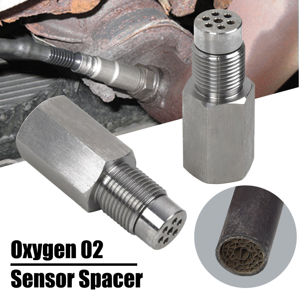 2Pcs Car Oxygen O2 02 Sensor Spacer Catalytic Converter Fix Check Engine Adapter