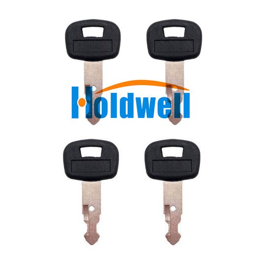 Holdwell 4pcs Ignition Keys RC411-53933 RC461-53930 for Kubota Excavator KX41-3 KX71-3 KX91-3 KX121-3 KX161-3