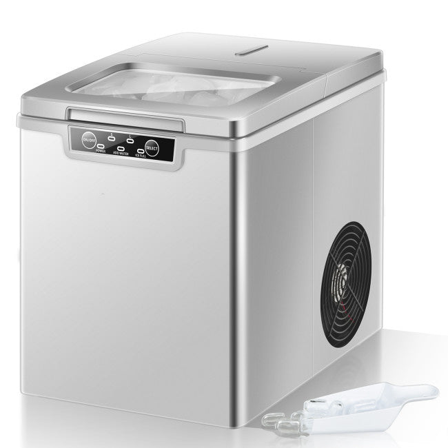 26Lbs/24H Portable Ice Maker Machine with Scoop and Basket