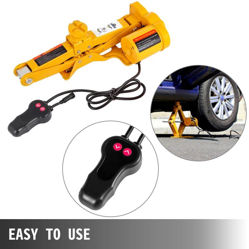 Portable Outdoor Travel Car Repair 12V DC Electric Hydraulic Jack 3 Ton(6600 lbs) Automotive Electric Scissor Car Jack