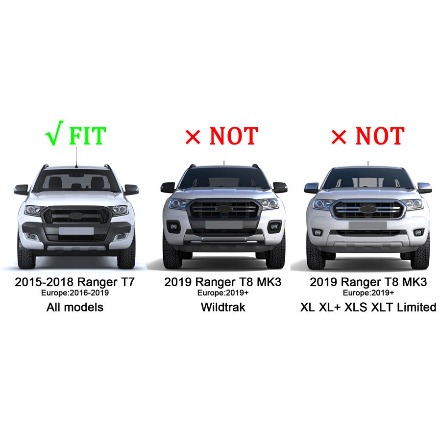 Front Grille Fit For RANGER 2015-2018 T7 PX2 MK2 XL XL+ XLS XLT Limited WILDTRAK