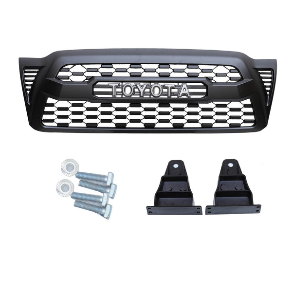 Black Front Grille Front Grill Fit For Toyota Tacoma 2005 - 2011 Without Light