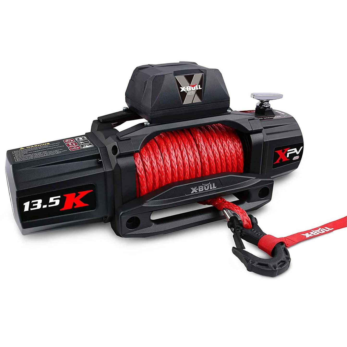 X-BULL Electric Winch XPV 13500 LBS 12V Synthetic Red Rope New Arrival Jeep Towing Truck 4WD