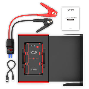 UTRAI Car Battery Starter, 1000A Peak 13000mAh 12V Car Auto Jump Starter, Portable Battery Booster with Lithium Jump Box and LED Light (Up to 6L Gas or 4.5L Diesel Engine) (Model BJ-MINI-OR)