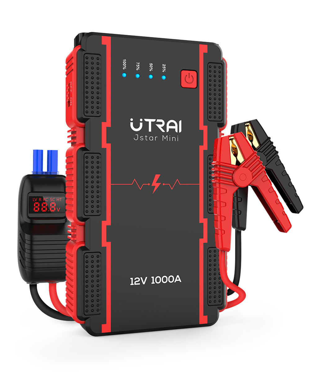 UTRAI Car Battery Starter, 1000A Peak 13000mAh 12V Car Auto Jump Starter, Portable Battery Booster with Lithium Jump Box and LED Light (Up to 6L Gas or 4.5L Diesel Engine) (Model BJ-MINI-OR)