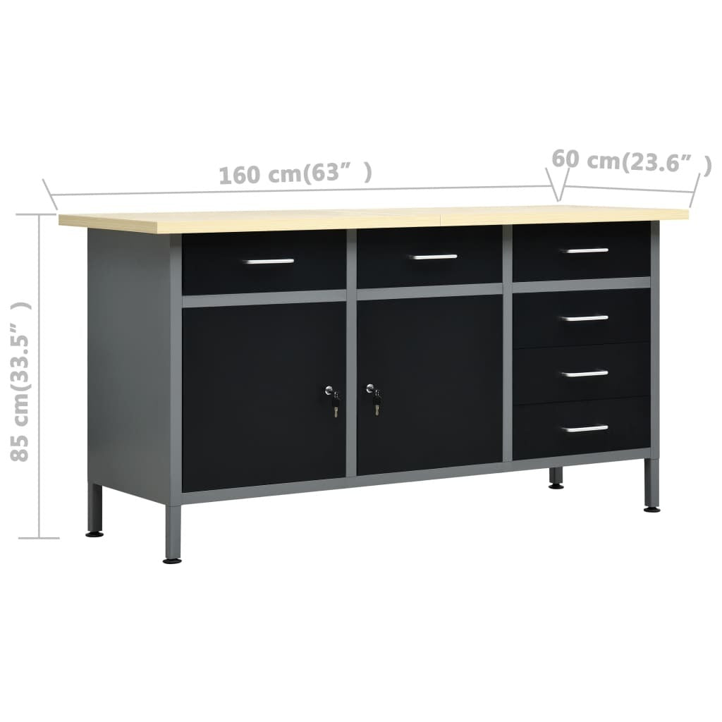 vidaXL Workbench with Four Wall Panels