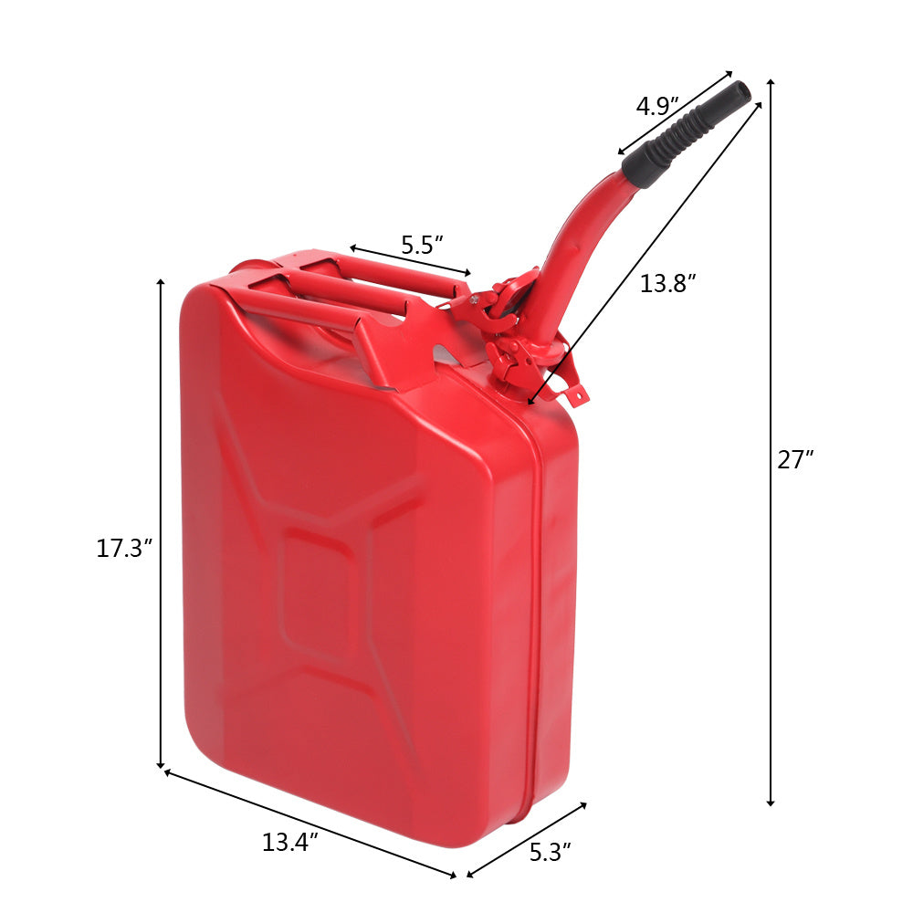 20L US Standard Cold-rolled Plate Petrol Diesel Can Gasoline Bucket with Oil Pipe Red