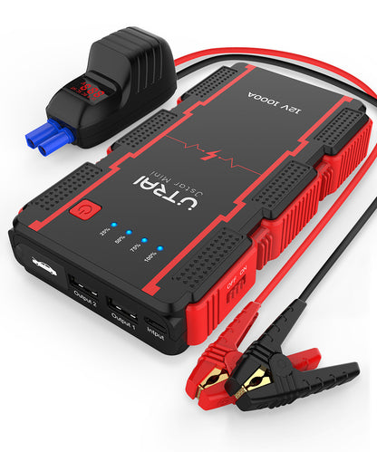 UTRAI Car Battery Starter, 1000A Peak 13000mAh 12V Car Auto Jump Starter, Portable Battery Booster with Lithium Jump Box and LED Light (Up to 6L Gas or 4.5L Diesel Engine) (Model BJ-MINI-OR)