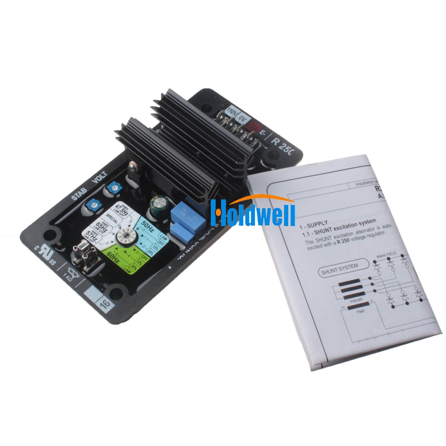 Holdwell New Automatic Voltage Regulator AVR Controls Module Card R250 for Leroy Somer