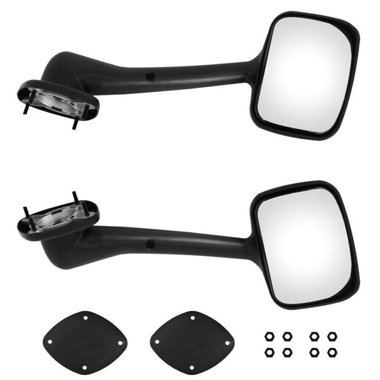 LEAVAN Black Hood Mirrors For Freightliner Cascadia 08-16 LH+RH Left+Right Pair