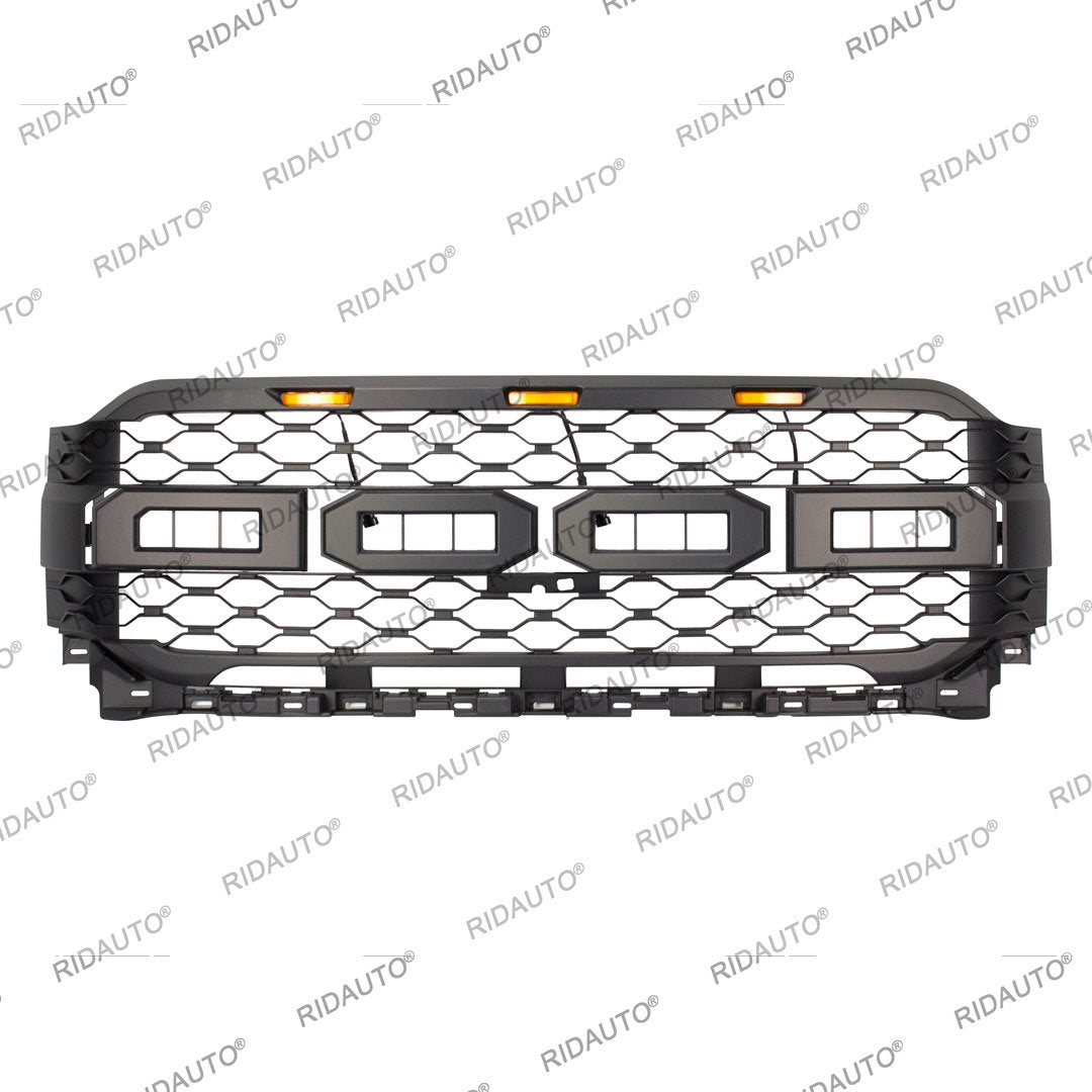 Front Grille Bumper Grille Fit For Ford F150 2021-2023 With LED Light