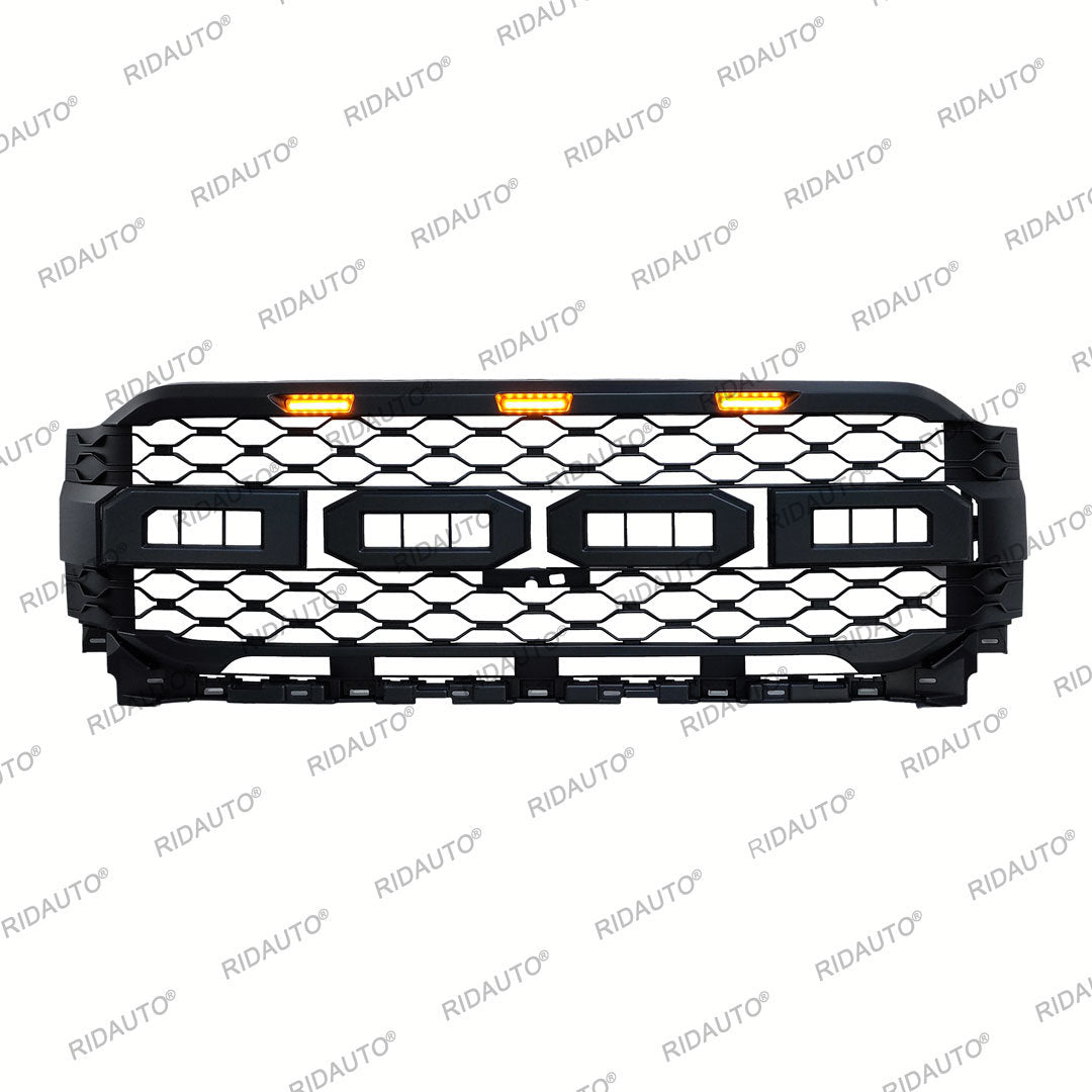 Front Grille Bumper Grille Fit For Ford F150 2021-2023 With LED Light