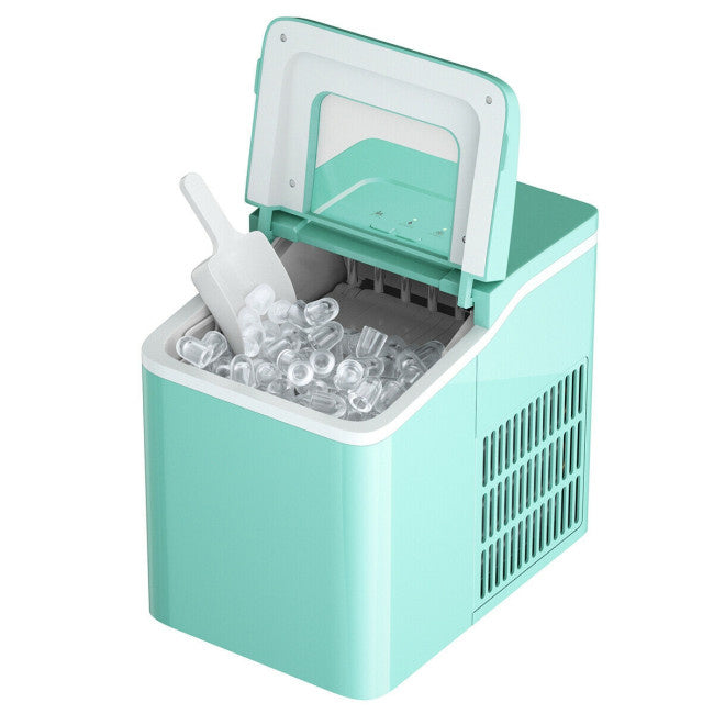 26lbs/24h Portable Countertop Ice Maker Machine with Scoop