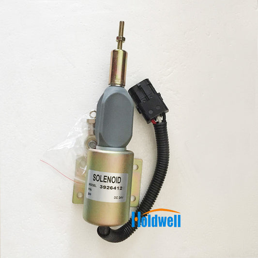 Holdwell 24V Fuel Solenoid RE516083 3926412 for John Deere Excavator 120 160LC 200LC 230LC 230LCR 270LC