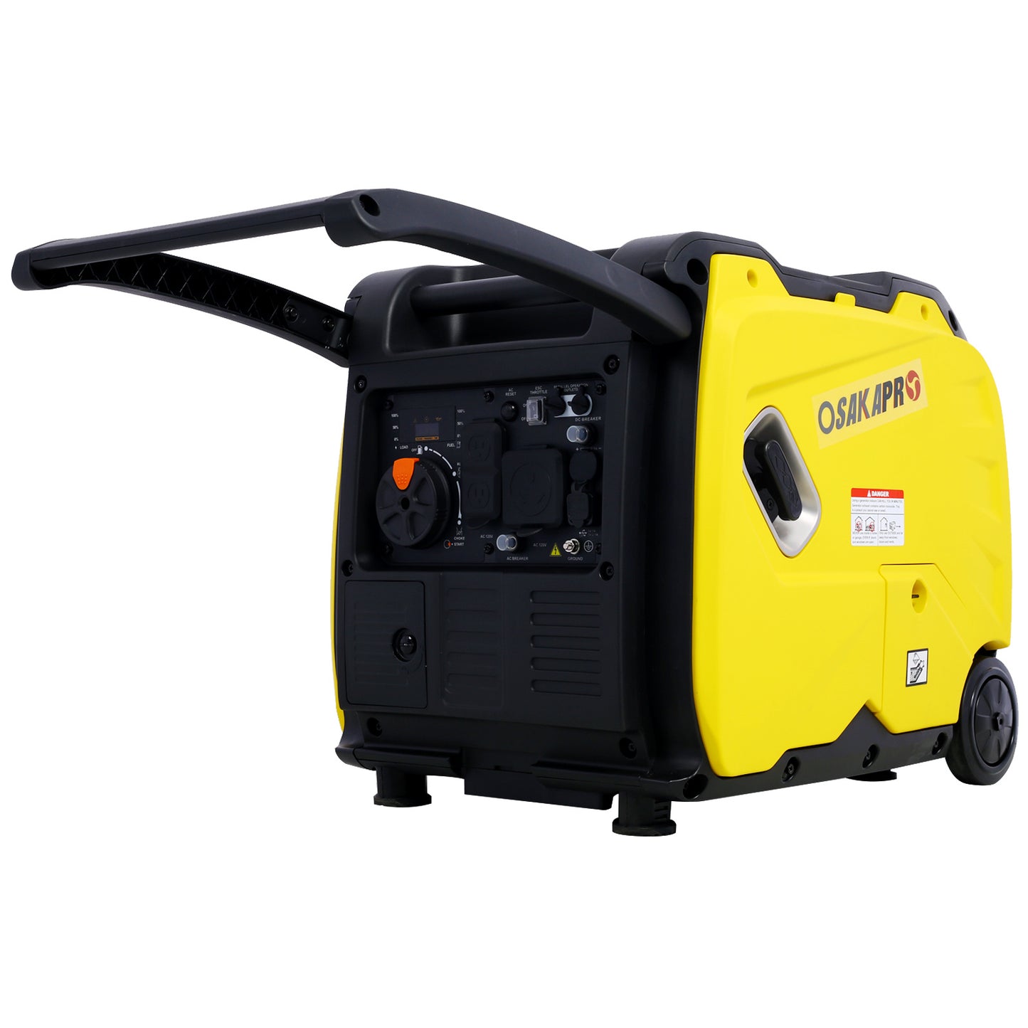 Super quiet Inverter Generator 4500w portable generator electric start; foldable handle with wheel; 212cc 4 stroke CARB EPA compliant