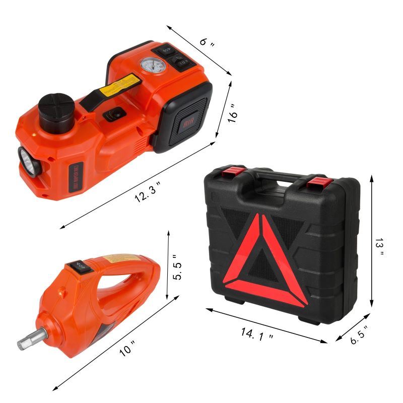 Portable Outdoor Travel Car Repair 12V DC Electric Hydraulic Jack 3 Ton(6600 lbs) Automotive Electric Scissor Car Jack